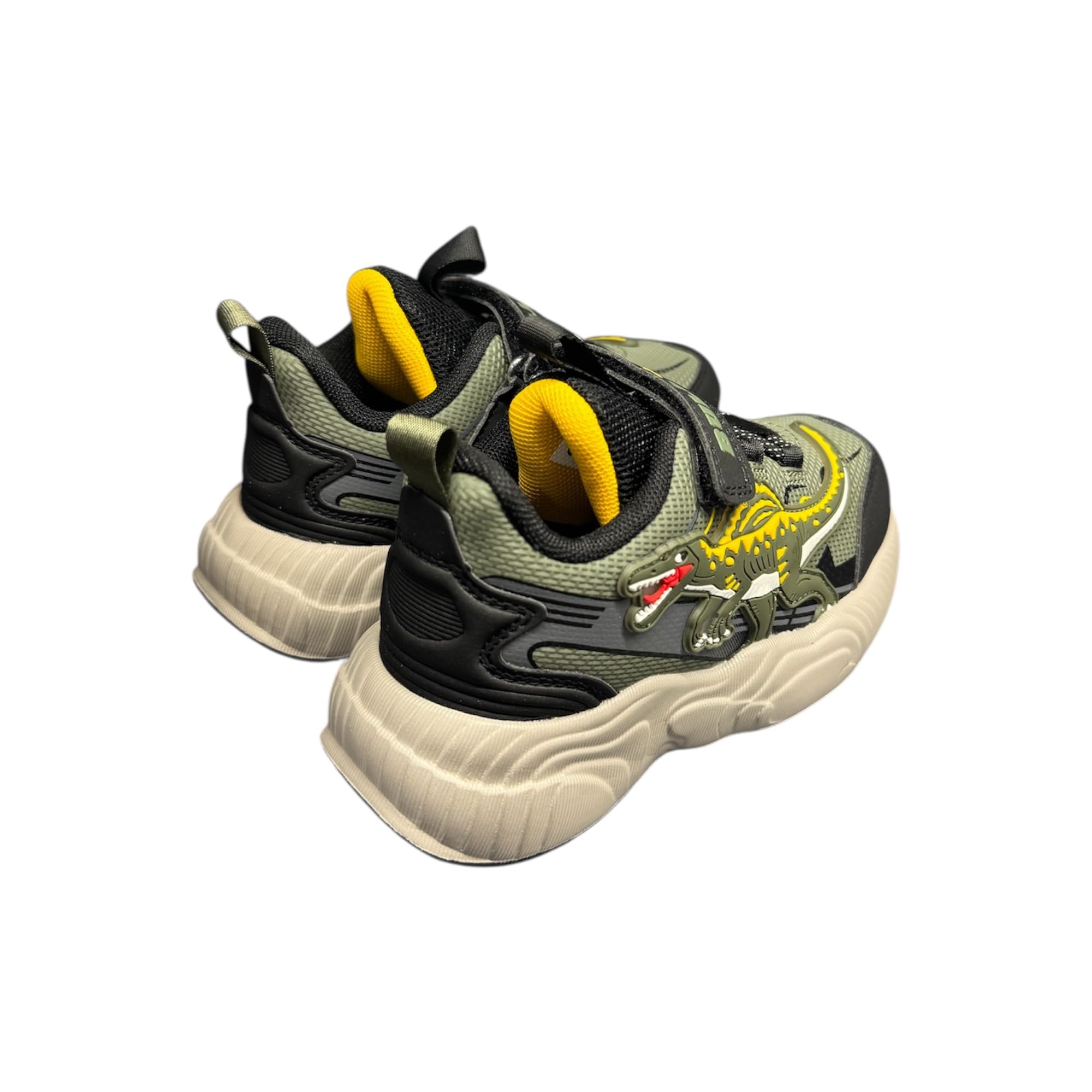 Bull Boys Scarpe Dinosauro SPINOSAURO Luminose per Bambini, Chiusura Strappo e Lacci Elastici, Suola Ultraleggera.