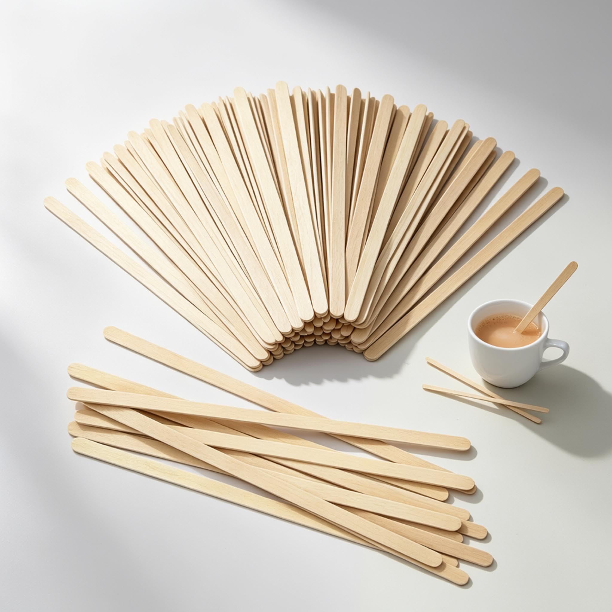 300 PCS Wooden Coffee Stirrers Smooth Polished Wooden Sticks for Hot Drinks-