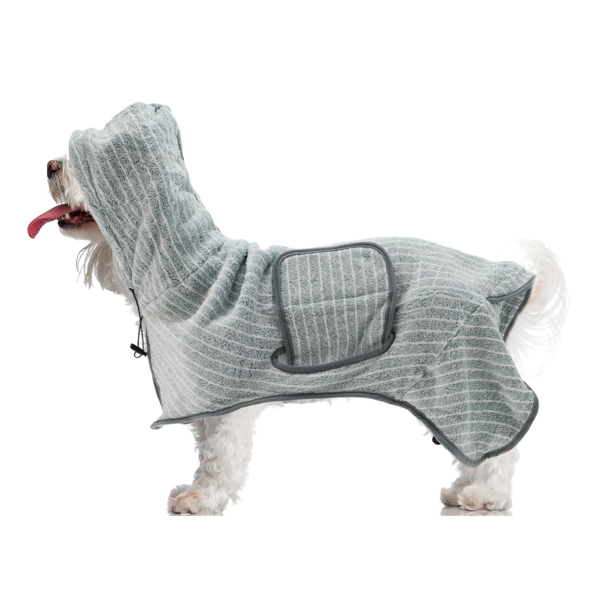 CAPASTEC Accappatoio Regolabile per Cani, Asciugamano Morbido e Ad Asciugatura Rapida per Cani, XL, Verde