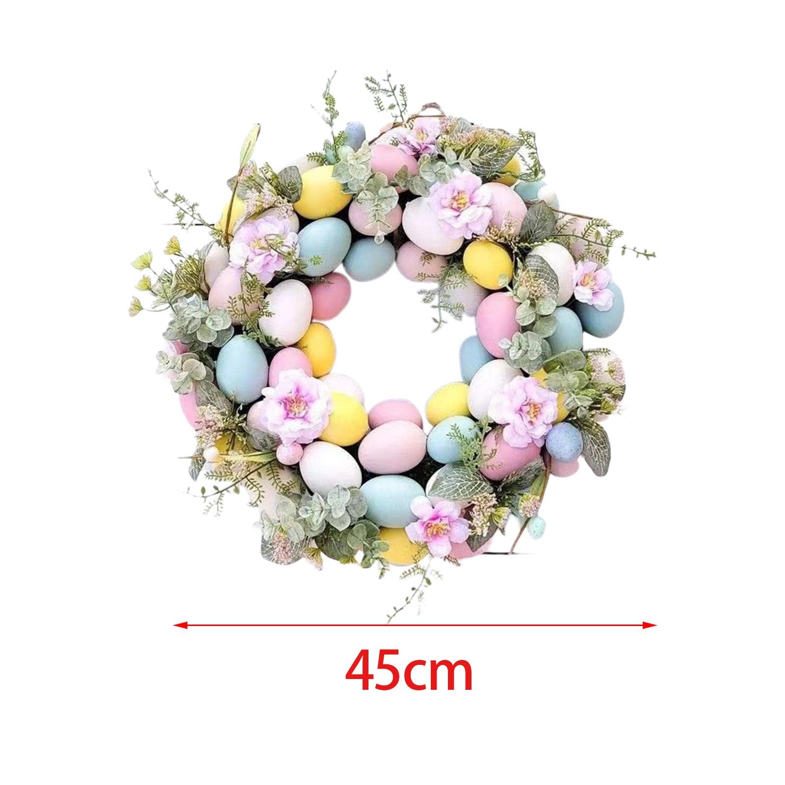 Amazon.co.jp: Perfk 45cm 人工イースターリース ハンギングフォト