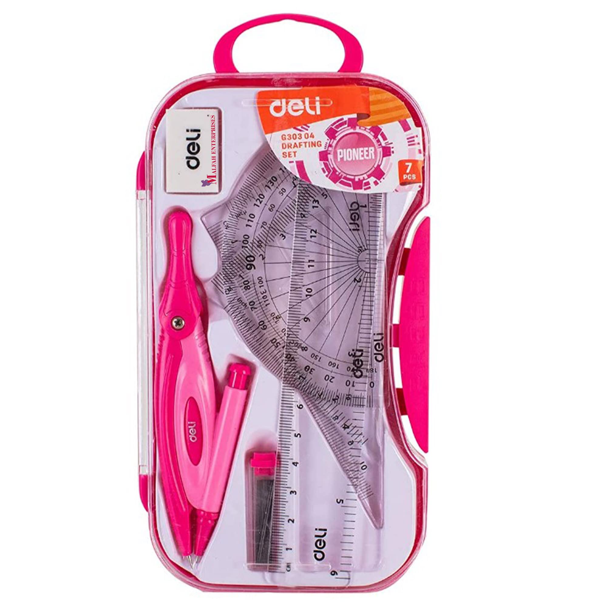 Buy MALFAH ENTERPRISES Deli G30304 Drafting Set 7PSC Set Pink Mini