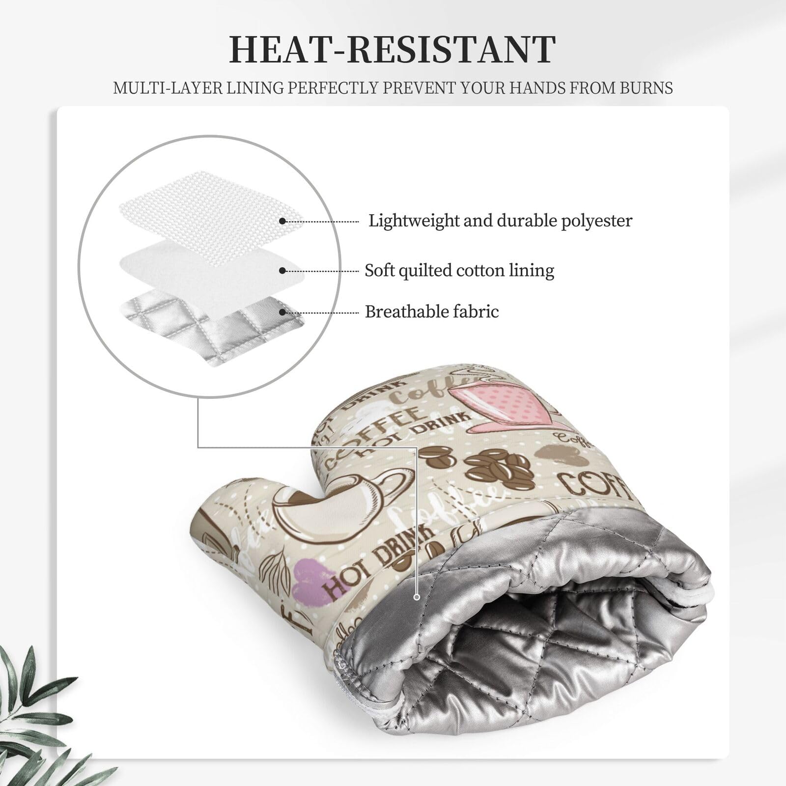 Juego de 4 manoplas de horno y soportes para ollas, de silicona resistentes al calor, guantes de horno y agarraderas, almohadillas calientes para cocina, cocina, hornear, asar, barbacoa, chef