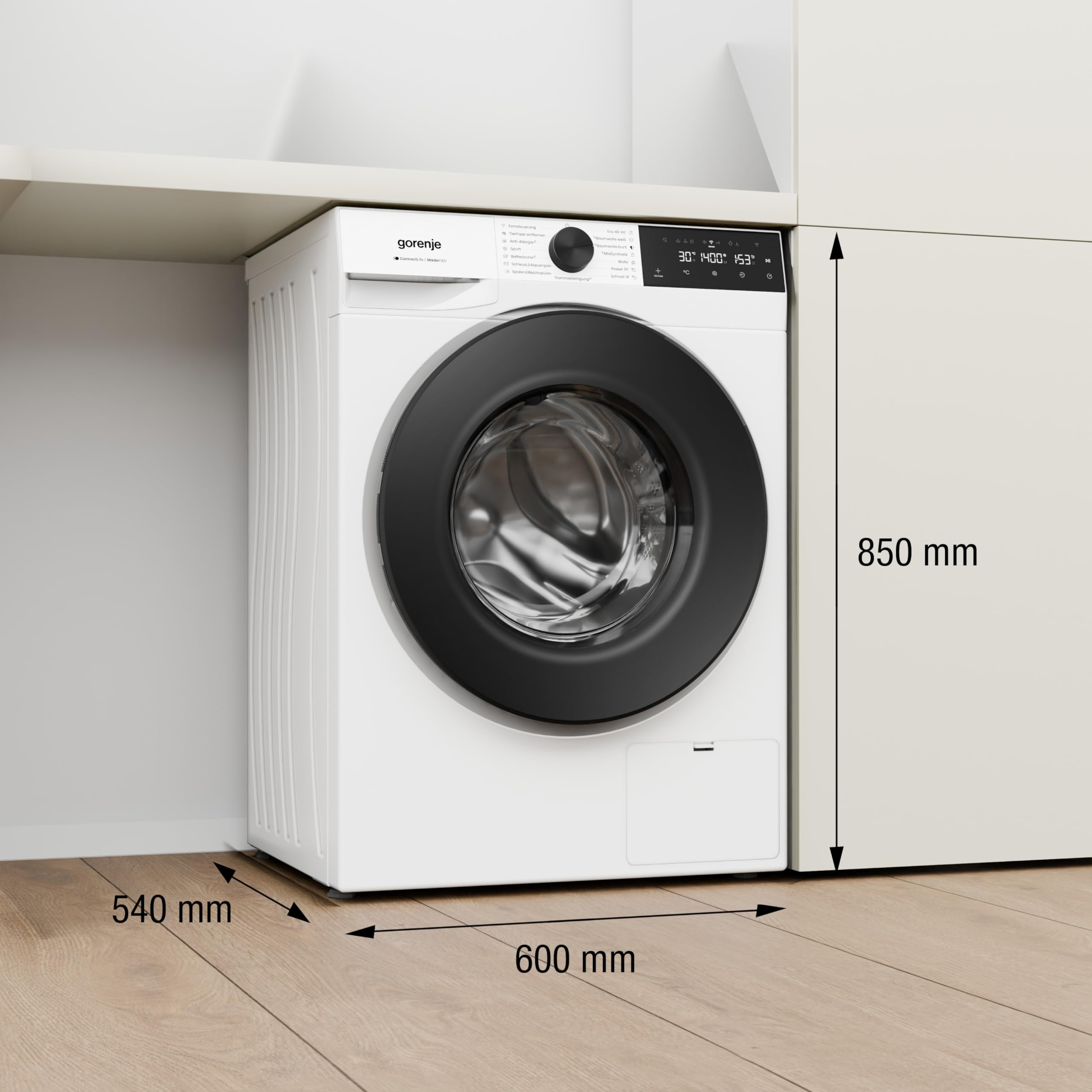 Gorenje W5G494A1P1 Waschmaschine 9 kg 1400 U/min ConnectLife Dampffunktion Weiß