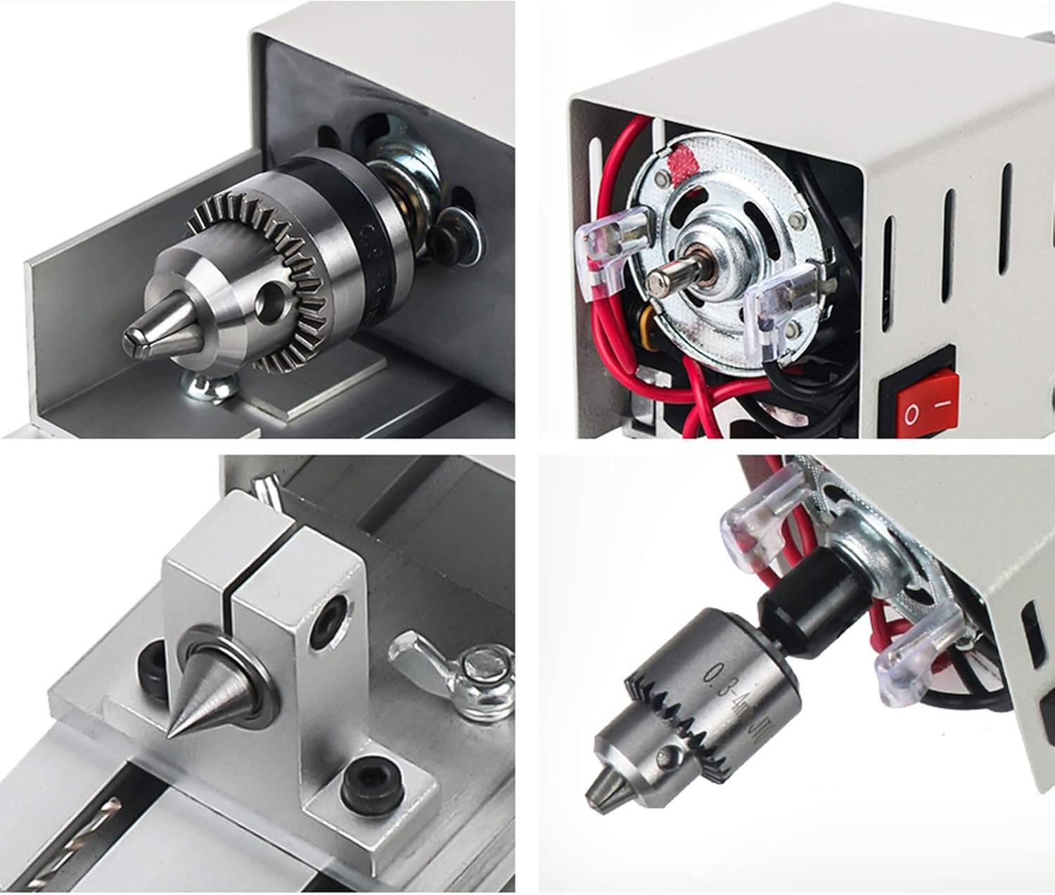 Mini Lathe Tool 12V-24VDC 96W Mini Lathe Beads Polisher Power Wood Turning Lathe Benchtop Wood Lathe with 6 Chisels,DIY CNC hining for Woodworking