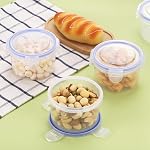 Kssvzz 6 Pack 10 oz Plastic Round Food Storage Containers with Lids Airtight, Stackable Small Food Containers Set with Clip Lock for Home, Kitchen, BPA-Free, Stackable