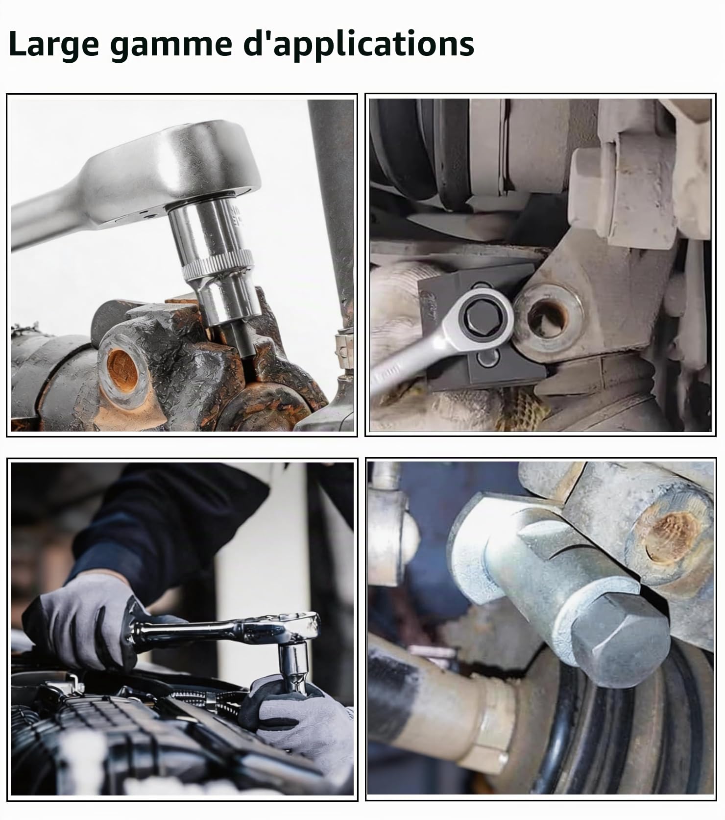 4pcs Outil d'écartement de Jambe de Force, Outil Amortisseur Voiture Outil de Jambe de Suspension écarteur Amortisseur de roulement de Roue en Acier trempé avec Gants et clé pour Voiture SUV