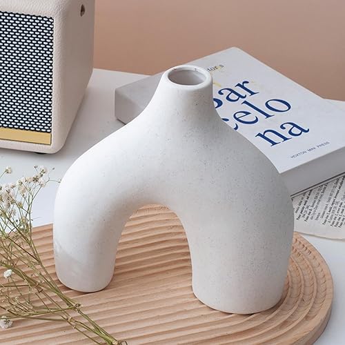 Miniatura 4 de Jarrones de cerámica para decoración del hogar, florero para decoración ideal de estantes, decoración de mesa, decoración de estantería, decoración