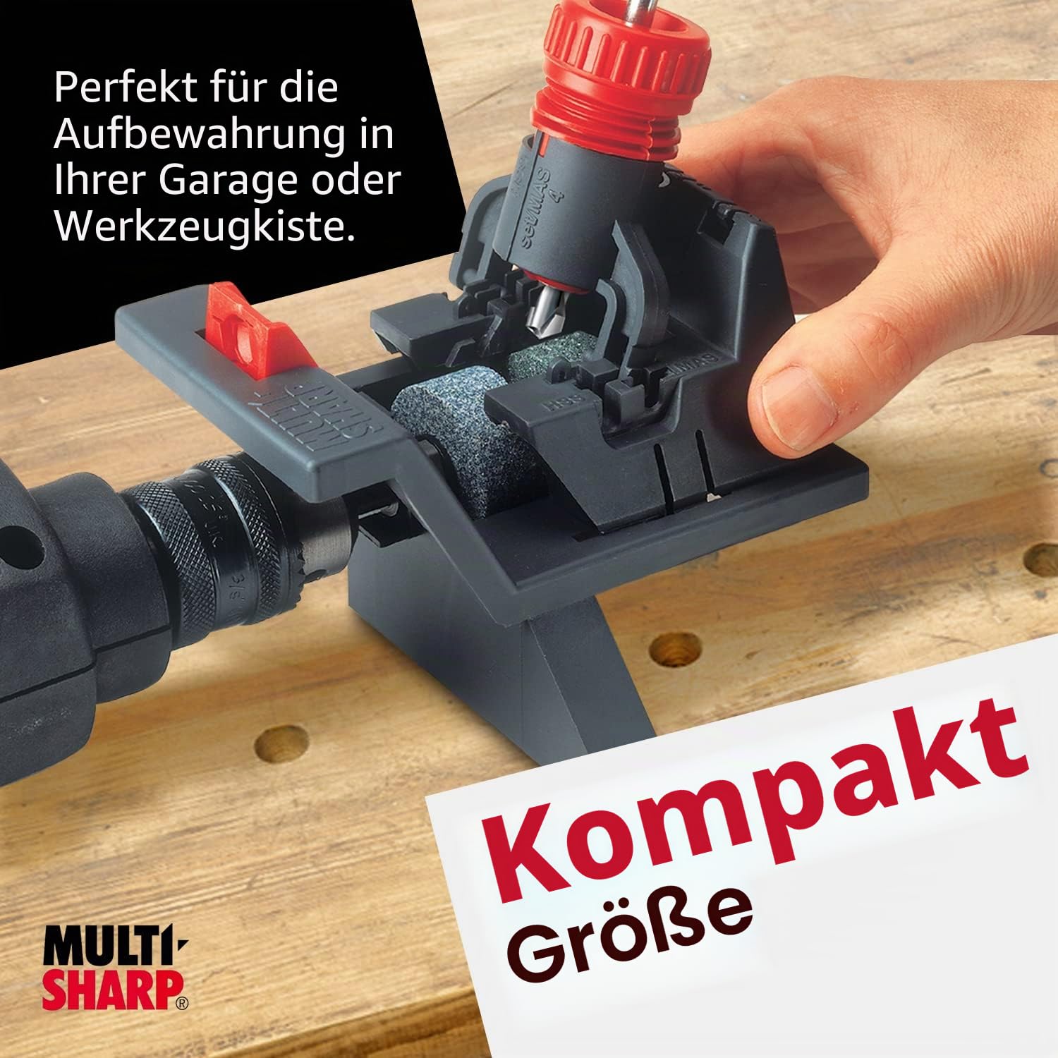 MULTI-SHARP 2001 Bohreinsätze und Werkzeugschleifer 3-13mm Durchmesser (HSS, Flachholz, Mauerwerk, SDS-Plus und Holzspiral)