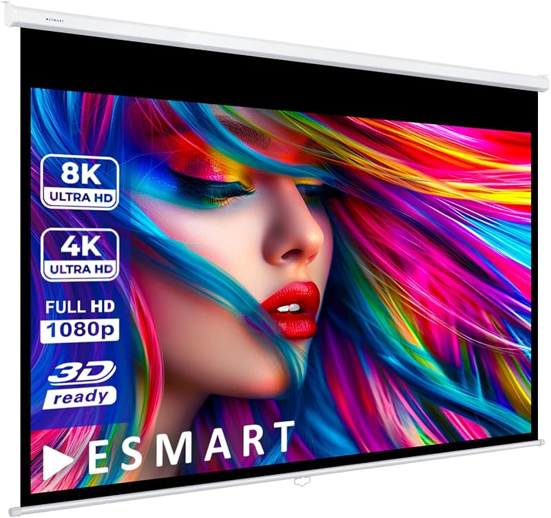 ESMART Professionnel MIROLO Écran de Projection Manuel 215 x 135 cm (100") 16:10 | Écran de projecteur Home cinéma écran Rollo LCD LED