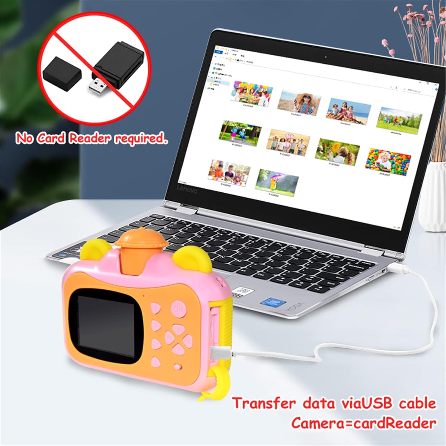 Kids Camera Instant Print Camera, Thermal Printing Camera for Children, 1080P HD Video Digital Photo Camera Toys, Boy Girls Birthday Gift(Color:A)