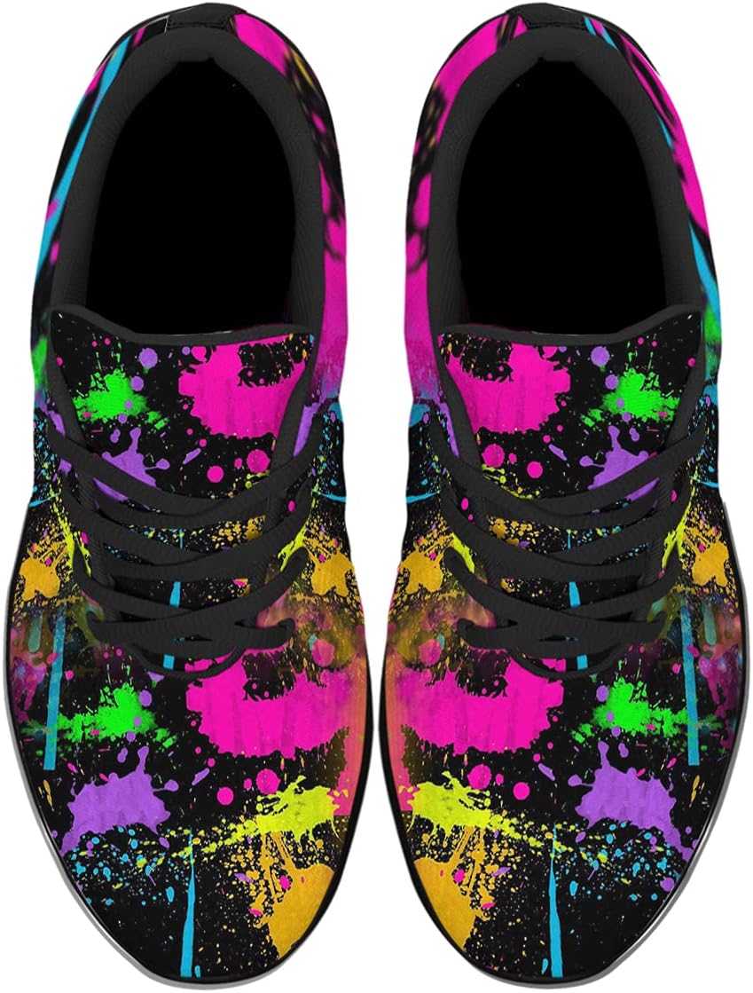 Sonzj-II Women Men Tennis Shoes,Athletic Fashion Neon Splatters with Paint Cool Sneaker for Girl,Boy,Gym,Walking,Hiking,Jogging,Running,Travel and More - Image 2