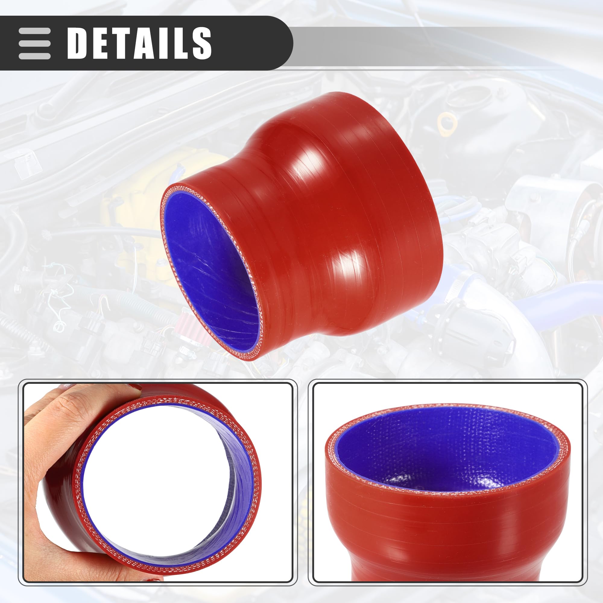 Riduzione manicotto Dritto 76 - 60 mm in silicone blu