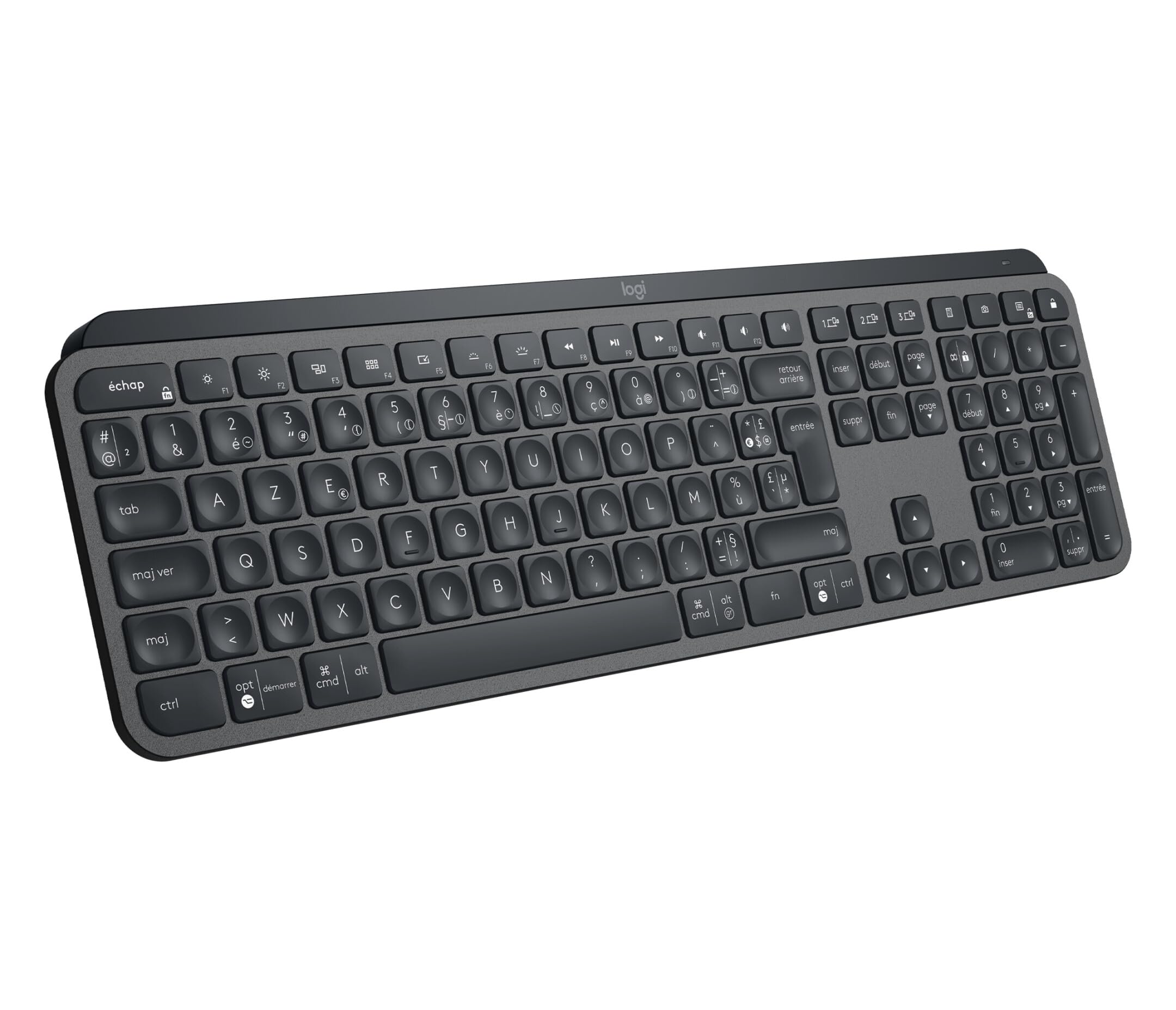 Logitech MX Keys Kabellose Tastatur, Bluetooth & USB-Empfänger, USB-C Anschluss, 5-Monate Akkulaufzeit, Easy-Switch Feature, Tastenbeleuchtung, PC/Mac, Deutsches QWERTZ-Layout - Graphit