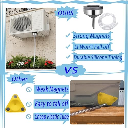 Miniatura 5 de Enjoyment Kit de drenaje magnético de aire acondicionado de ventana de 6 pies, kit universal de manguera de drenaje de aire acondicionado portátil