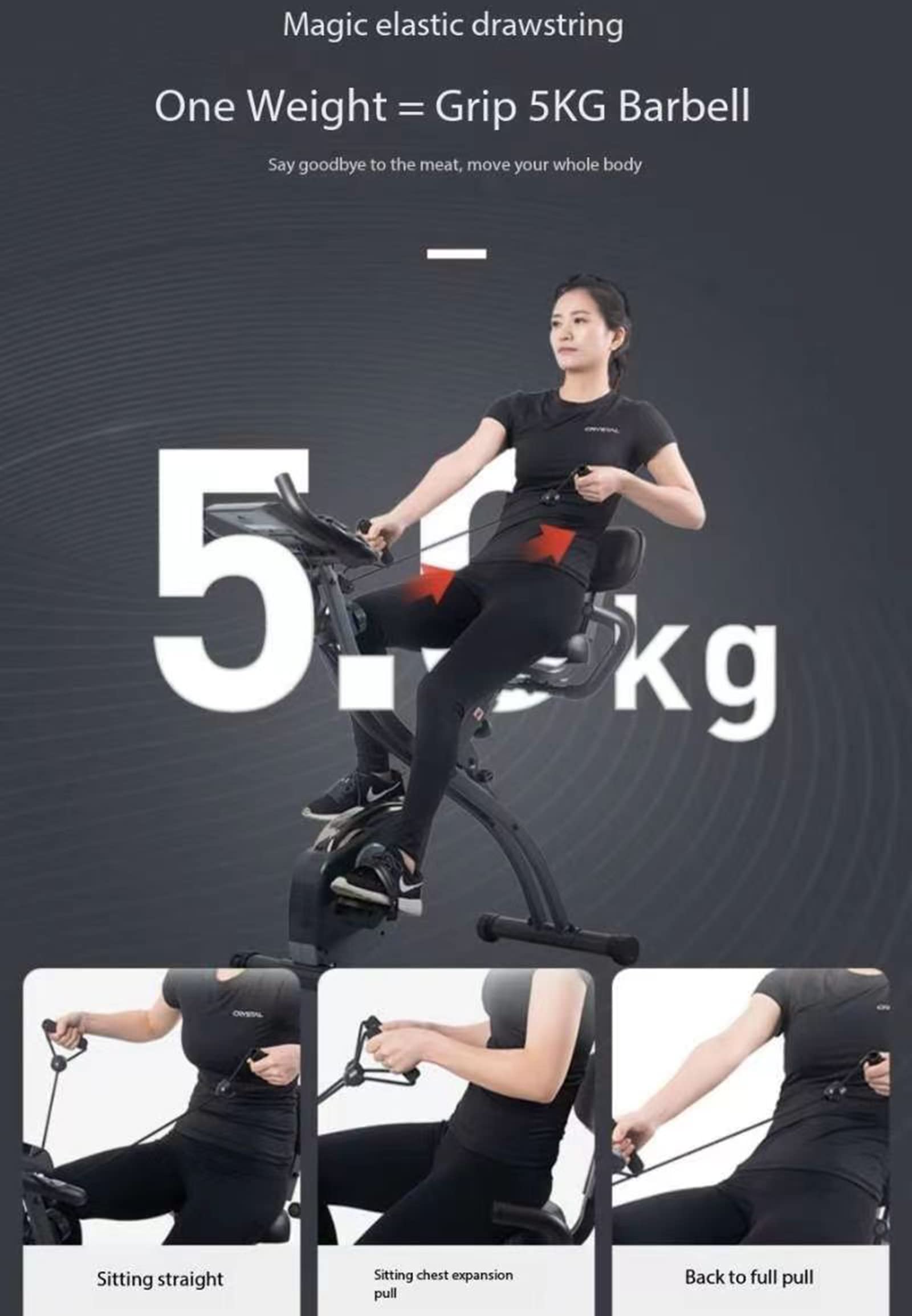 Rower treningowy, Jazda na rowerze w domu, Monitor pracy serca, Sterowany magnetycznie składany kryty rower spinningowy, Rower treningowy dla seniorów, Dorośli (black)