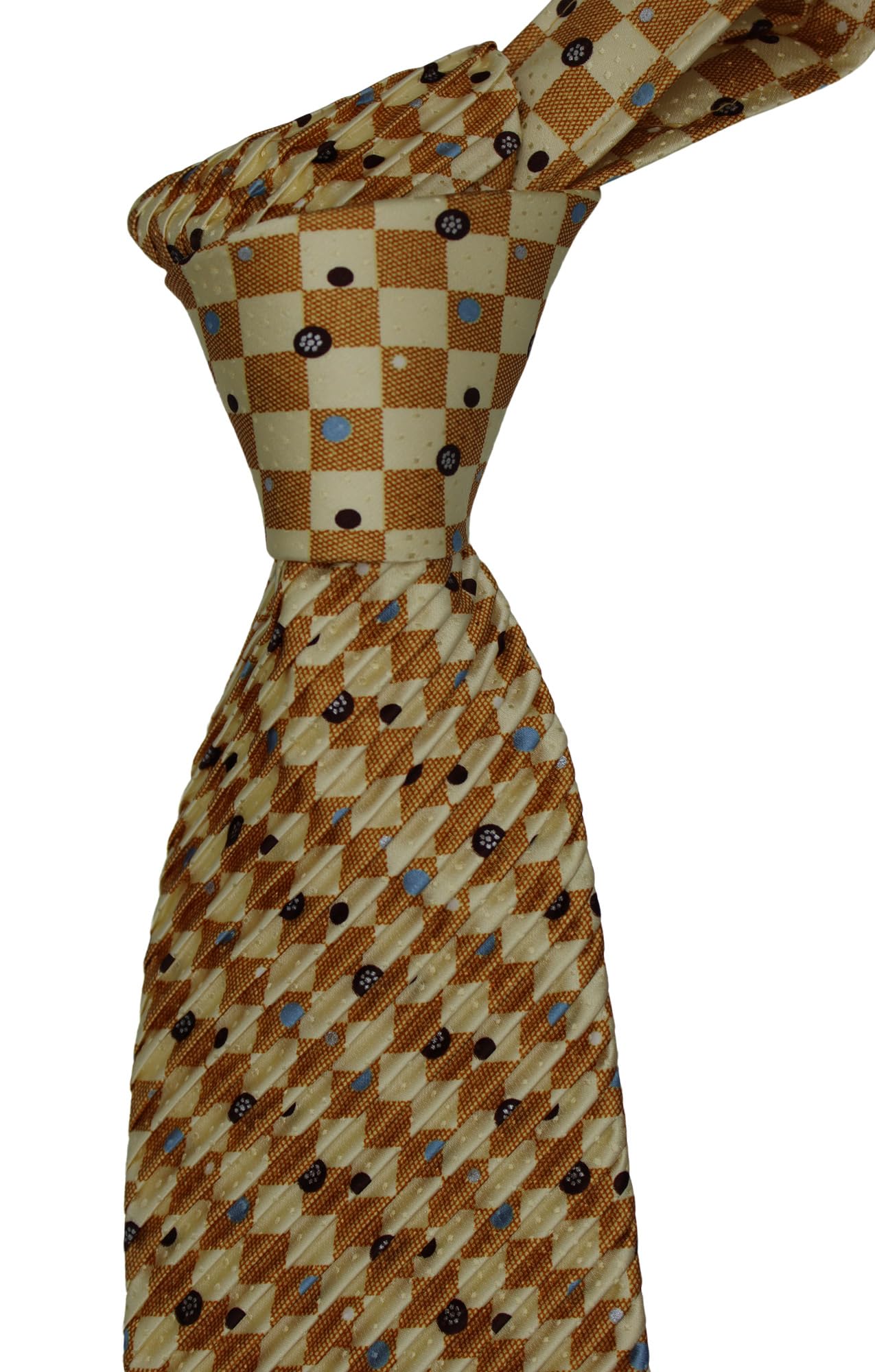 Italo Ferretti Gelbe geometrische Plisseekrawatte