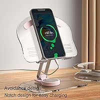 Vista 6 de 360 Degree Rotating Mobile Tablet Stand, Adjustable Tablet Holder-Adjustable Foldable Desktop Table Holder Base,Multi-Angle, Non-Slip Silicone