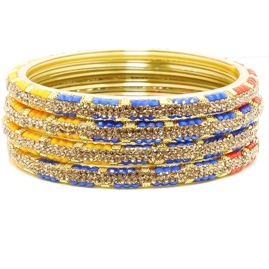 Suprimo Fashion Bangles Traditional Glass Bangles Set Diamond Cut Pattern Glossy Finished Chudi for Women & Girls (4 pack) (Multi-Colour, 2.8) (B0BL2ZW5BR) Amazon Price History, Amazon Price Tracker