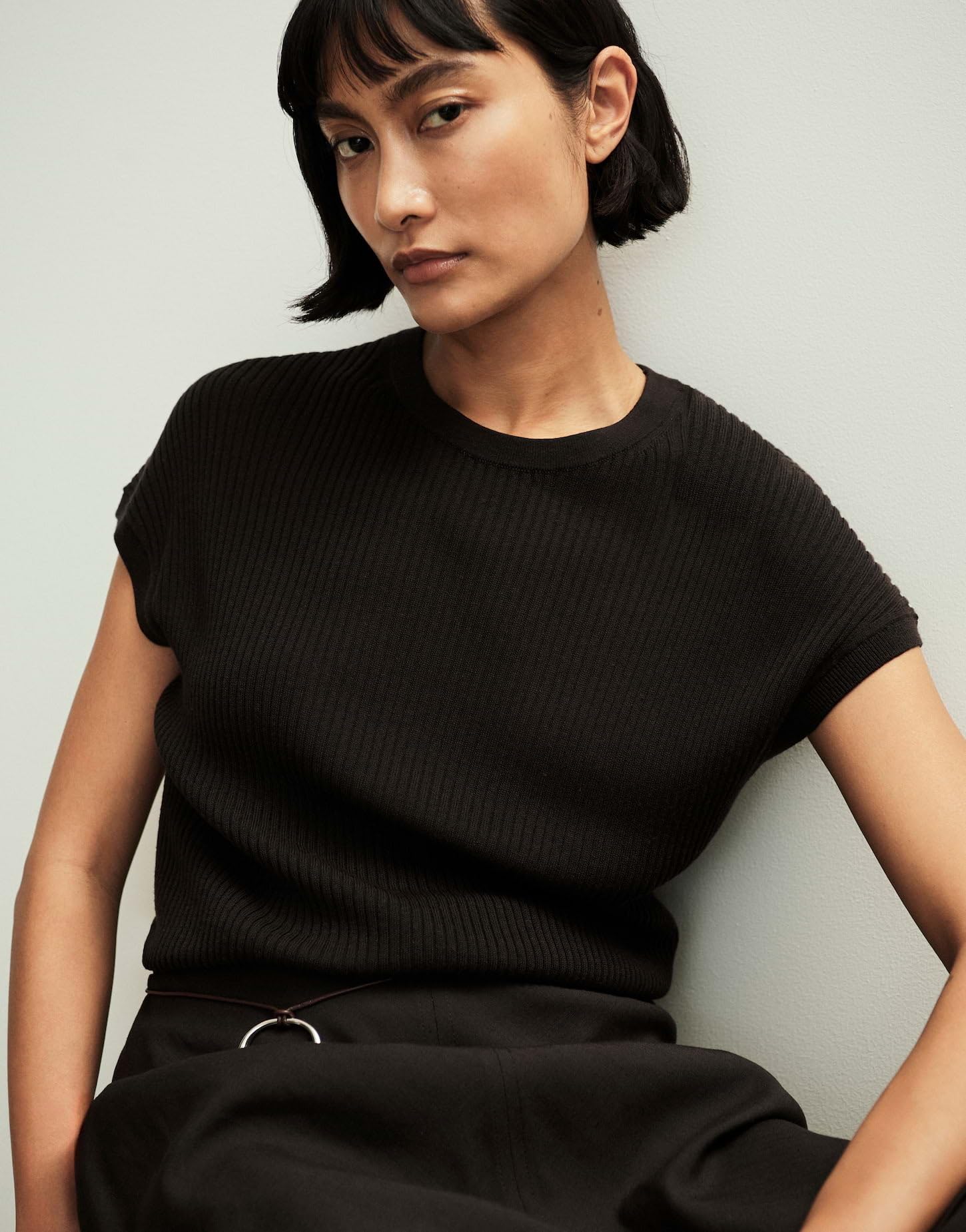 someday Damen Pullover | Sommerliches Stricktop aus Lyocell Leinen Mix Slim Fit