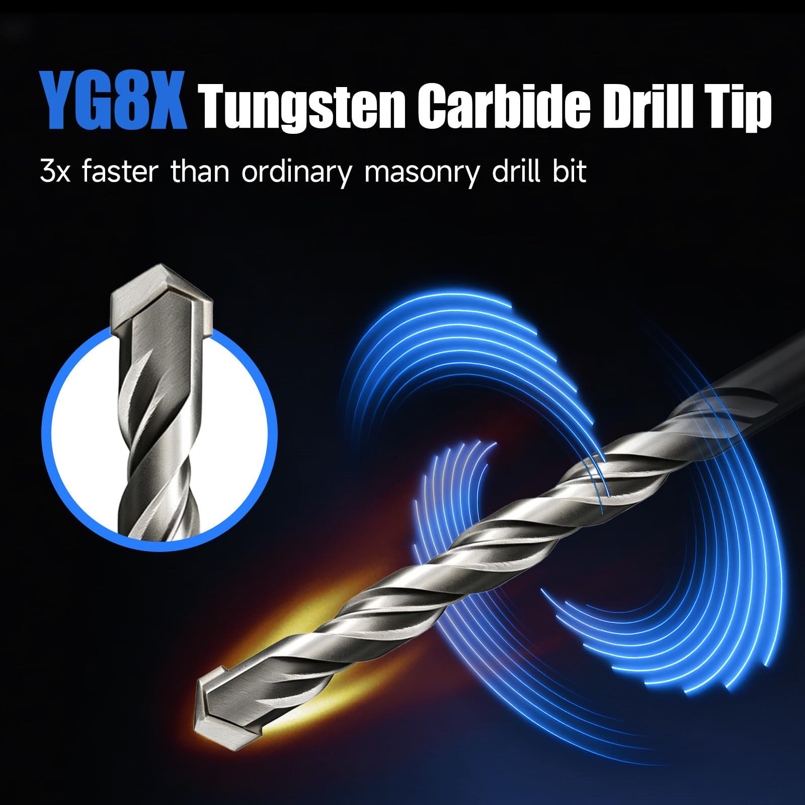 Masonry Drill Bit Set - 16 Pcs Carbide -3