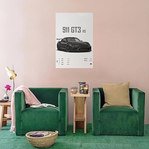Miniatura 4 de Póster de coche 911 GT3RS - Póster de pared de coche de carreras, pósteres vintage para hombres, impresiones artísticas de automóvil 911, lienzo