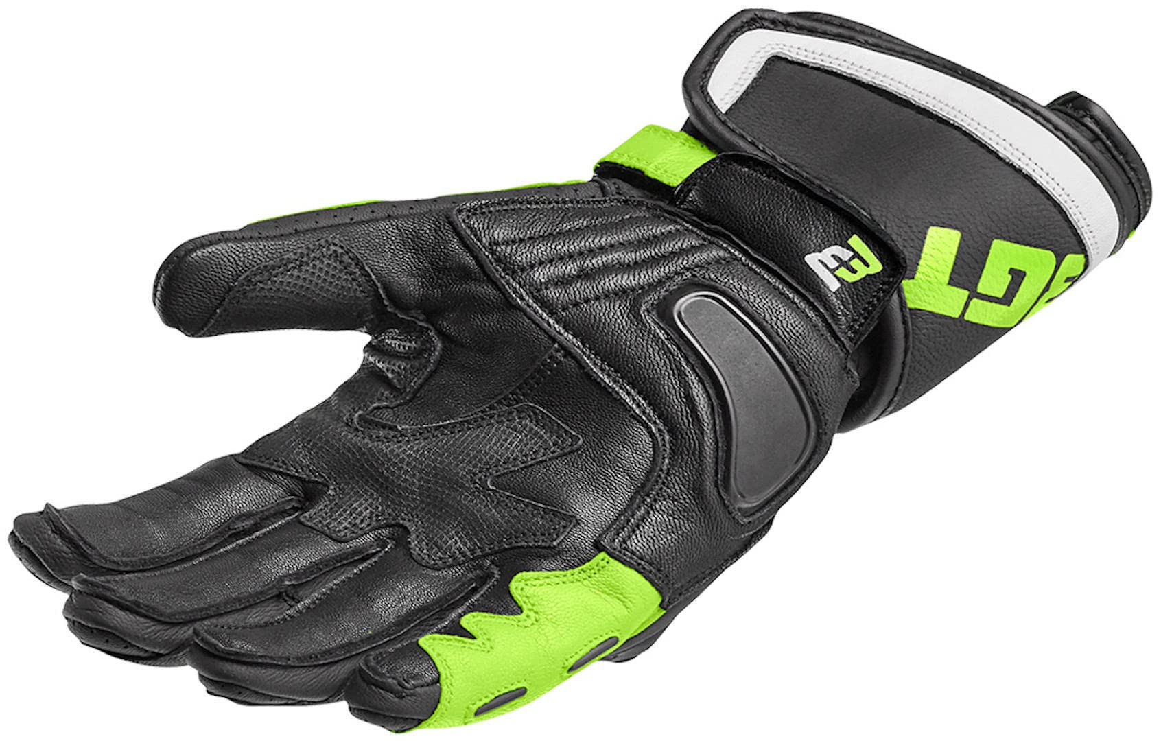 Bogotto Losail Guanti Moto, nero/bianco/giallo, 3XL