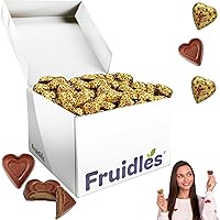 Vista 10 de Fruidles Corazones cremosos de chocolate con mantequilla de maní con leche de San Valentín, golosinas navideñas, láminas envueltas individualmente