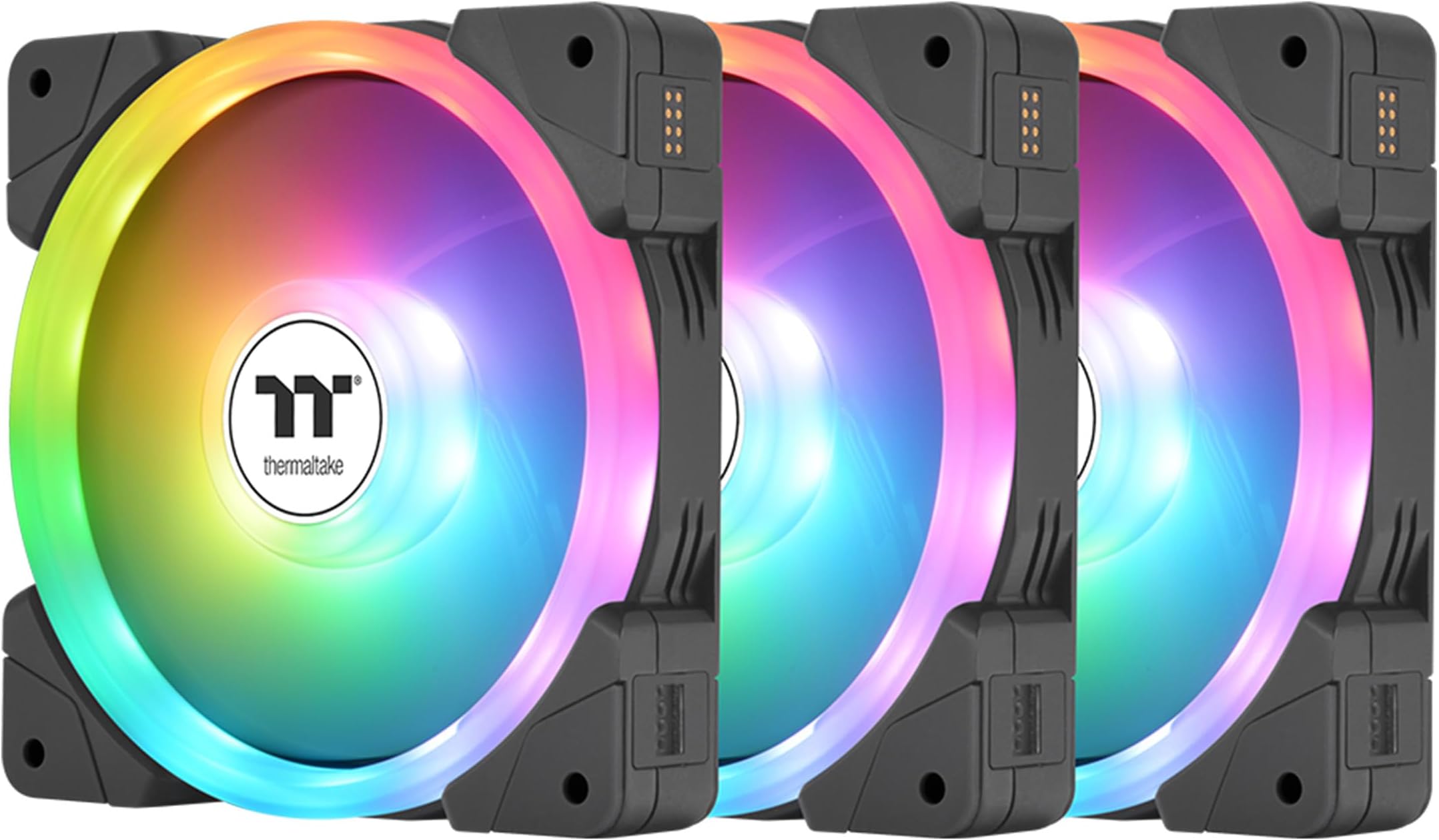 SWAFAN EX 12 ARGB PC Cooling Fan, 3-Fan pcak, 500~2000 RPM, Magnetic Connection, Reversable Blades, sync with MB RGB Software, CL-F167-PL12SW-A, 120mm, Black