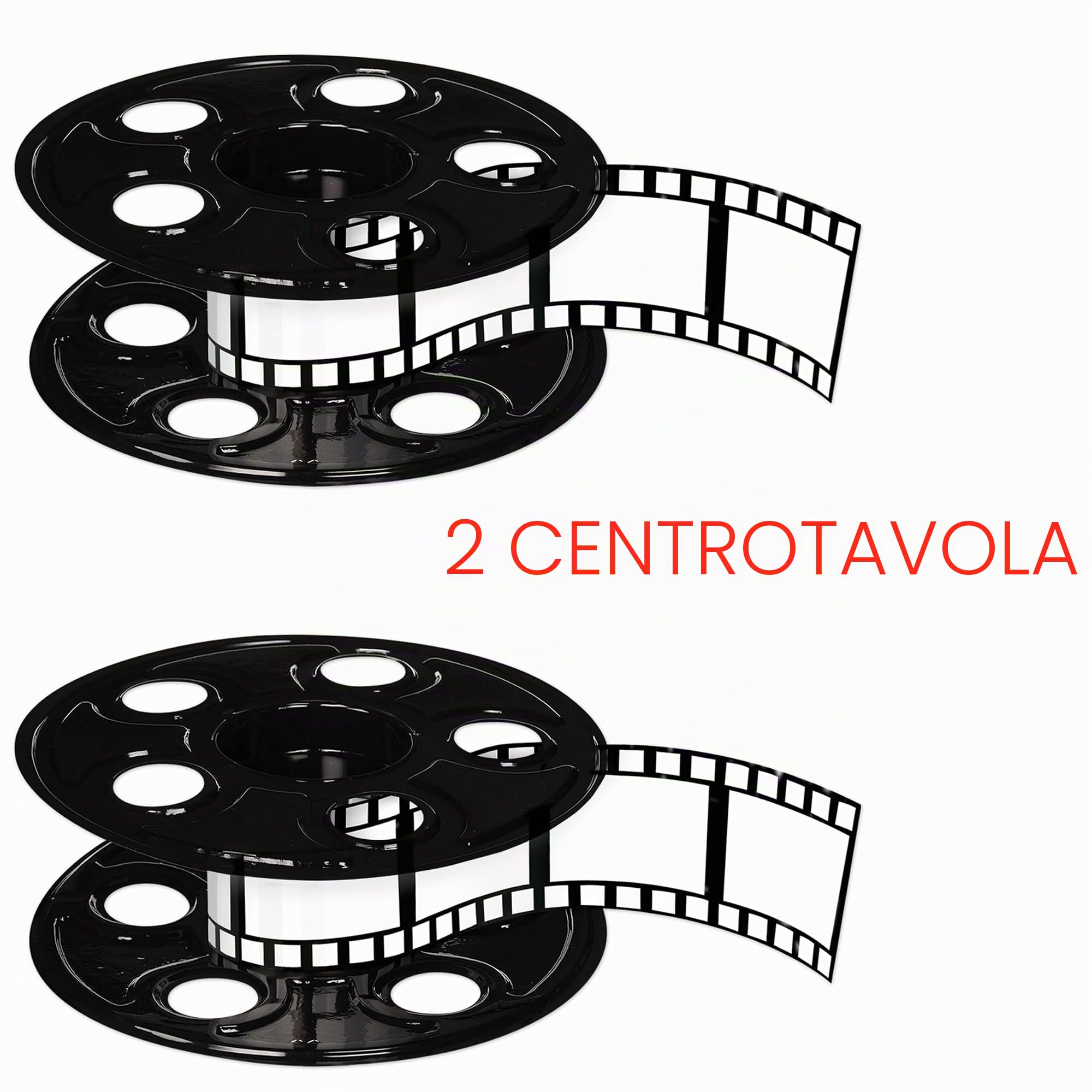 Beistle S50091AZ2 Centrotavola cinematografico in plastica sottile 3D con strisce cinematografiche da 4,5 m, decorazioni personalizzabili per feste hollywoodiane per eventi e temi teatrali, 22,9 cm