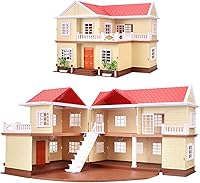 Vista 1 de Set de casa de cabaña familiar acogedora, casa de muñecas con muebles y accesorios, casas de muñecas de estilo cabaña para jugar, DIY