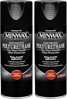 Minwax Fast Drying Polyurethane Spray, Protective Wood Finish, Clear Gloss, 11.5 oz. Aerosol Can (Pack of 2)