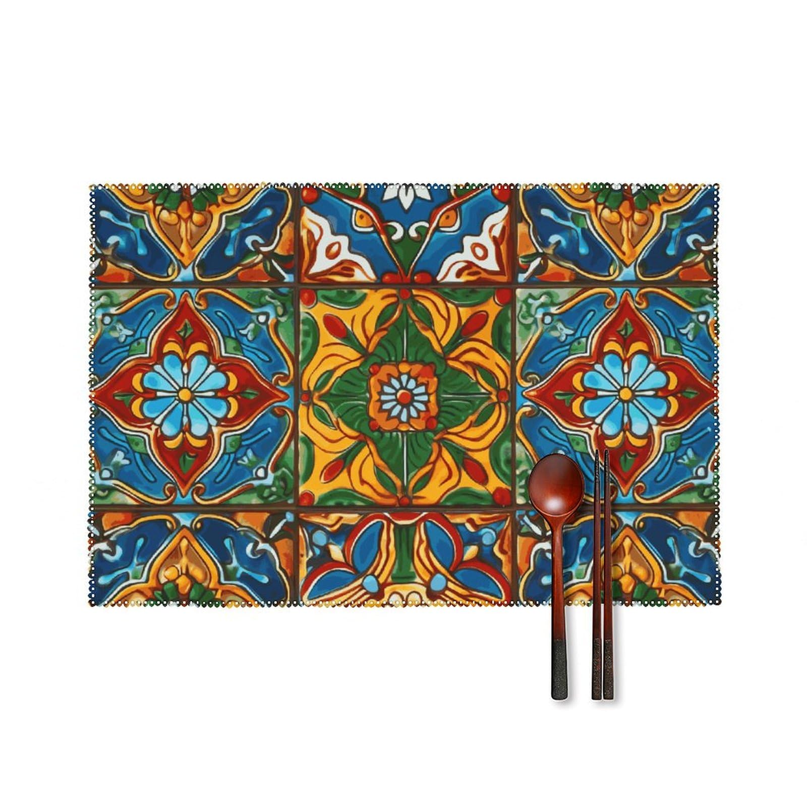 Sets de table thermorésistants motif carreaux mexicains pour décorer votre cuisine