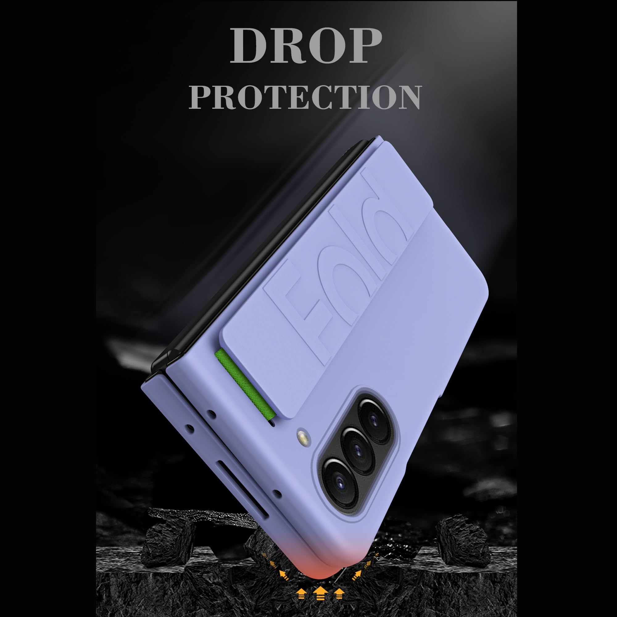 EKSED Custodia per Telefono Custodia con cavalletto per Samsung Galaxy Z Fold 5 5G Cover con Impugnatura in Silicone, Custodia Protettiva per Tutto Il Corpo con Cinturino per Dito Design Portatile