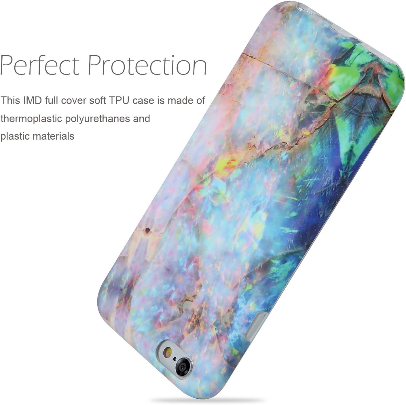 iPhone 6 Case, iPhone 6s Case,VIVIBIN Shock Absorption Matte TPU Soft Silicone Rubber Protective Cover Phone Case for iPhone 6/iPhone 6s - 4.7" (Marble-048)