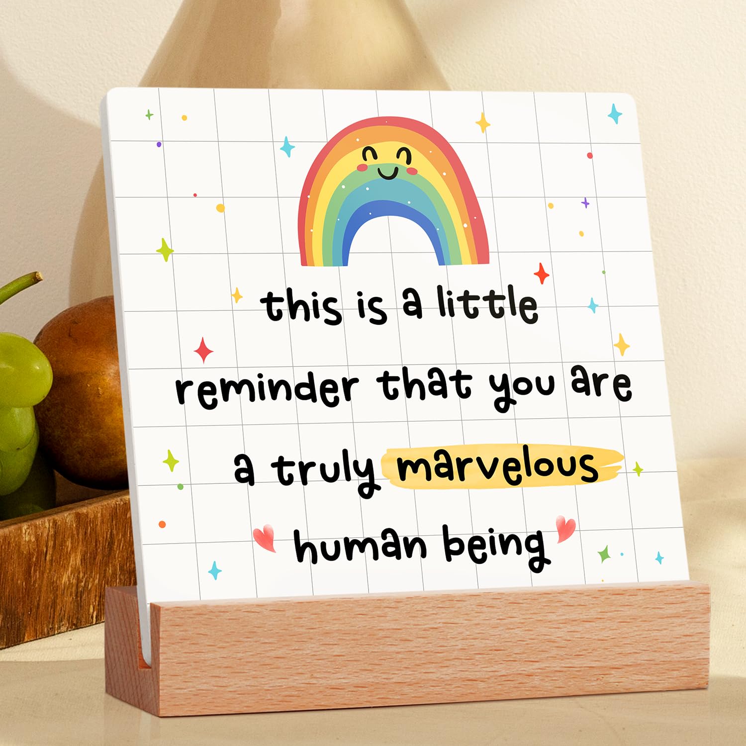 Thank You Ceramic Plaque Gifts - Appreciation Gift for Women - Inspirational Motivational Gift for Teacher Friend Mom Sister Coworker Employee - This