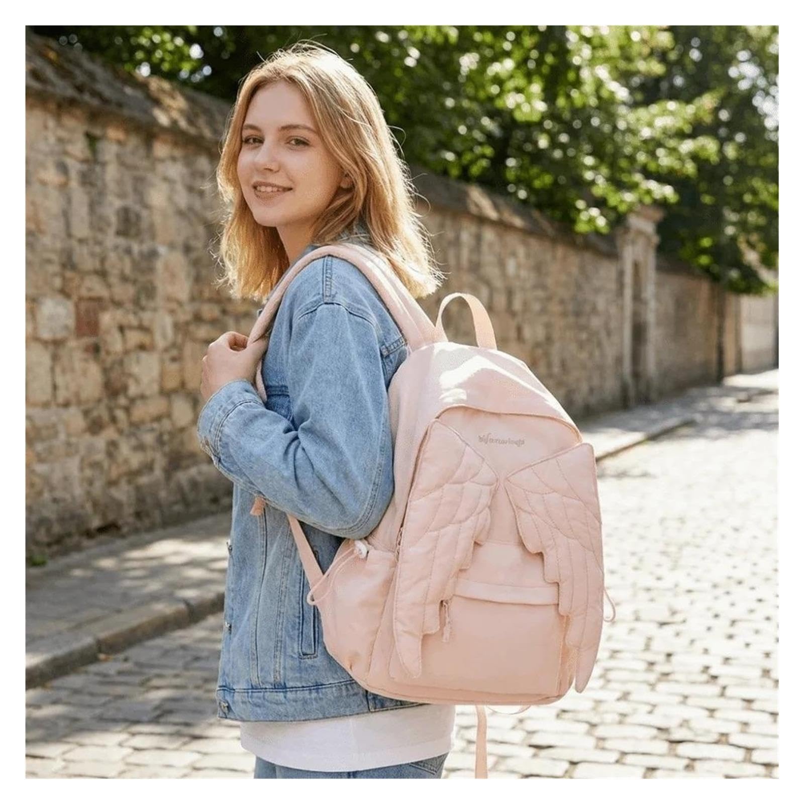 Genérico Mochila de nailon de 1 ala for estudiantes y viajes