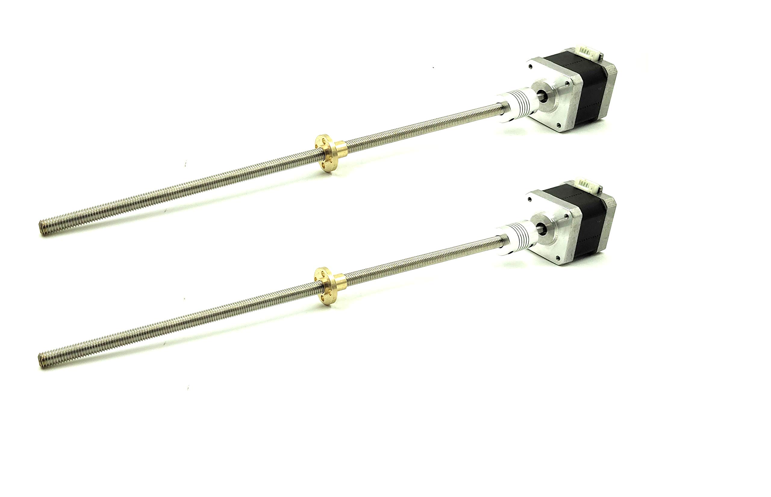 INVENTO 2pcs Nema 17 4.2 Kg-cm Stepper Motor + Flexible coupling + 300mm (0.3 mtr) M5 5mm 0.8mm Pitch Threaded Rod + Brass Nut For DIY-image-10