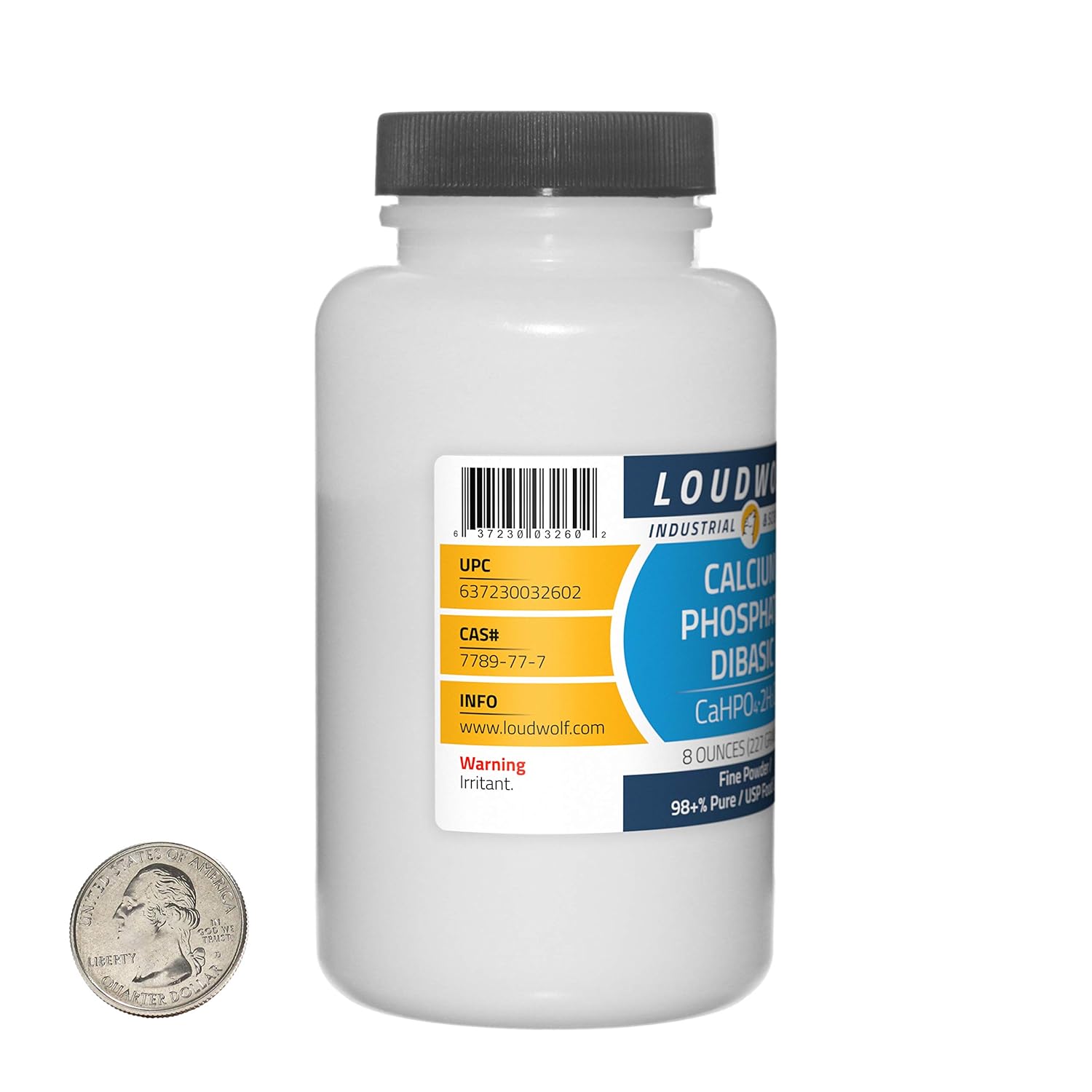 Calcium Phosphate Dibasic / 2 Pounds / 4 Bottles / 98+% Pure USP Food Grade/Fine Powder