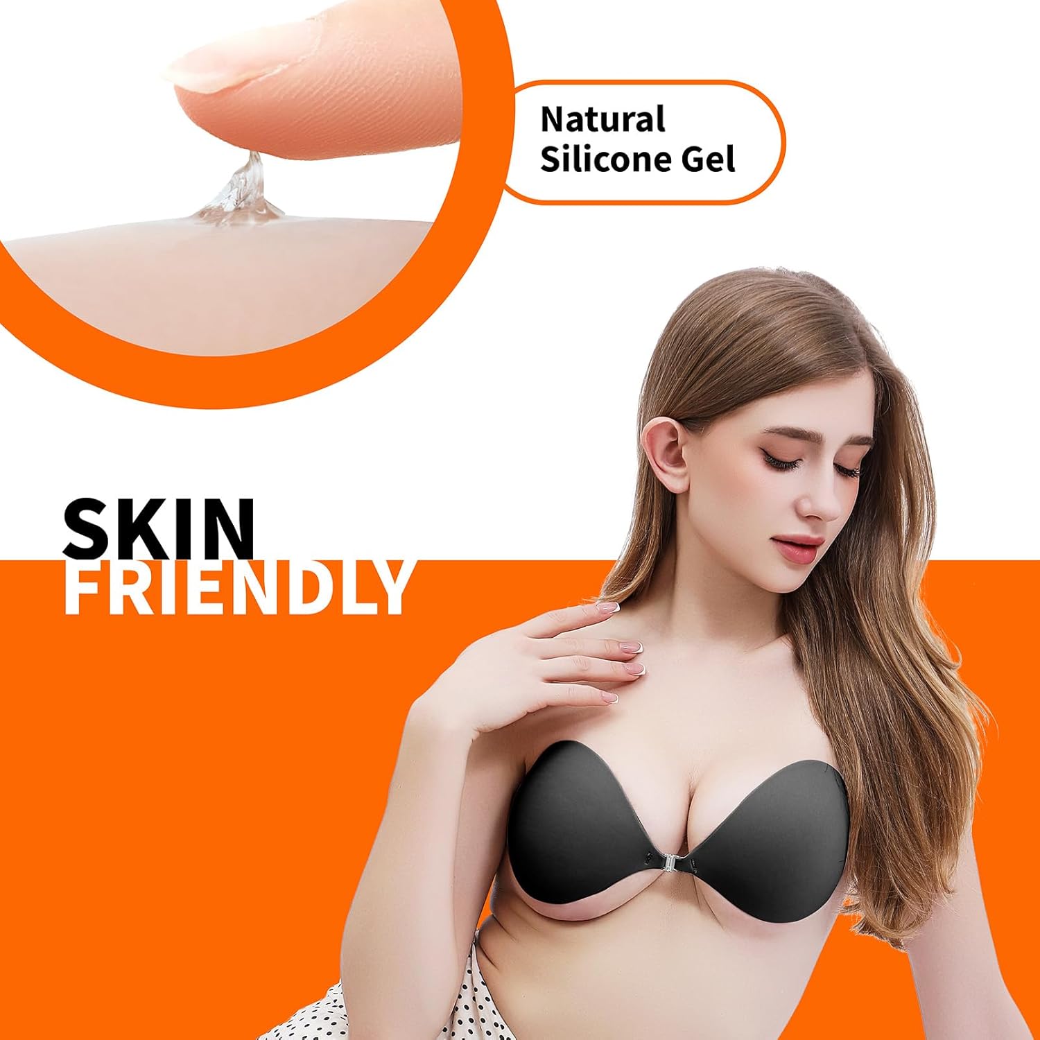 Women's Invisible Strapless Bra - Adhesive Push Up Sticky Bra for Backless Dresses & Weddings - Image 3