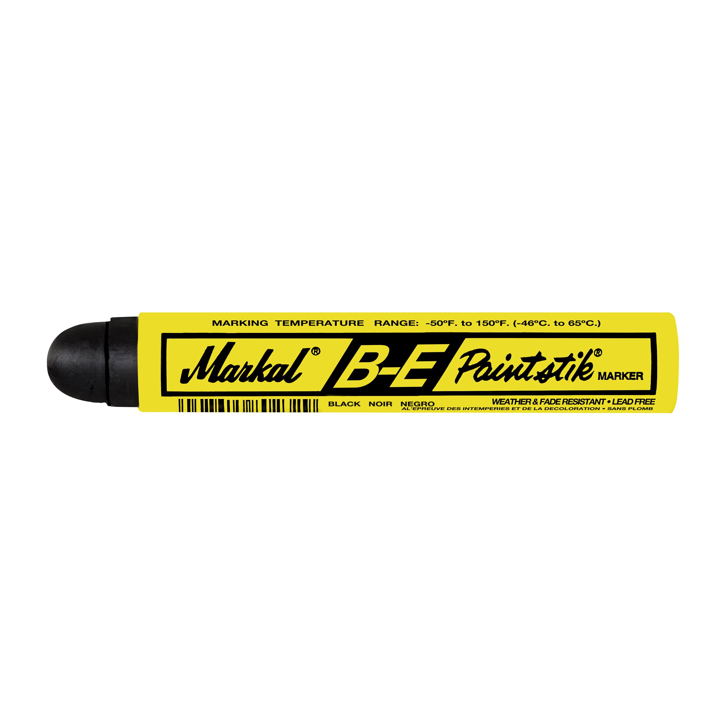 80623 B-E Paintstik Solid Paint Ambient Surface Marker, Black (Pack of 12)