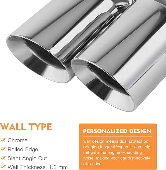 Dual Exhaust Tip 2.5 Inch Inlet to 3.5