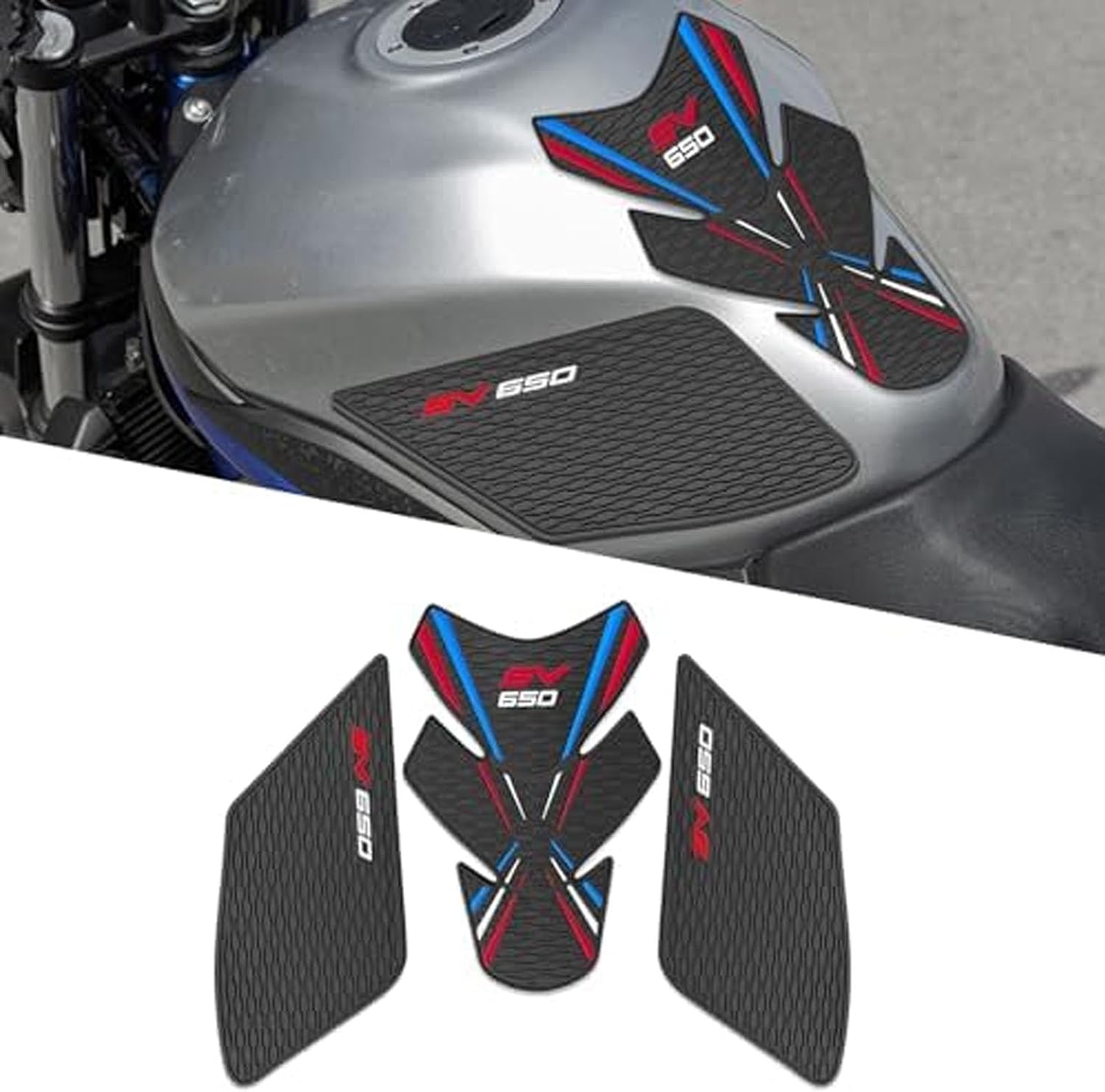 FOR SV650 SV650X Sv650 Sv650x 2026 2025 2024 2023 2022 2020-2016 Tank Grip Motorcycle Fuel Tank Pad Fuel Tank Fuel Tank Protector Protective Decal Sticker Fuel Tank Protector Fixed Non-slip Waterproof