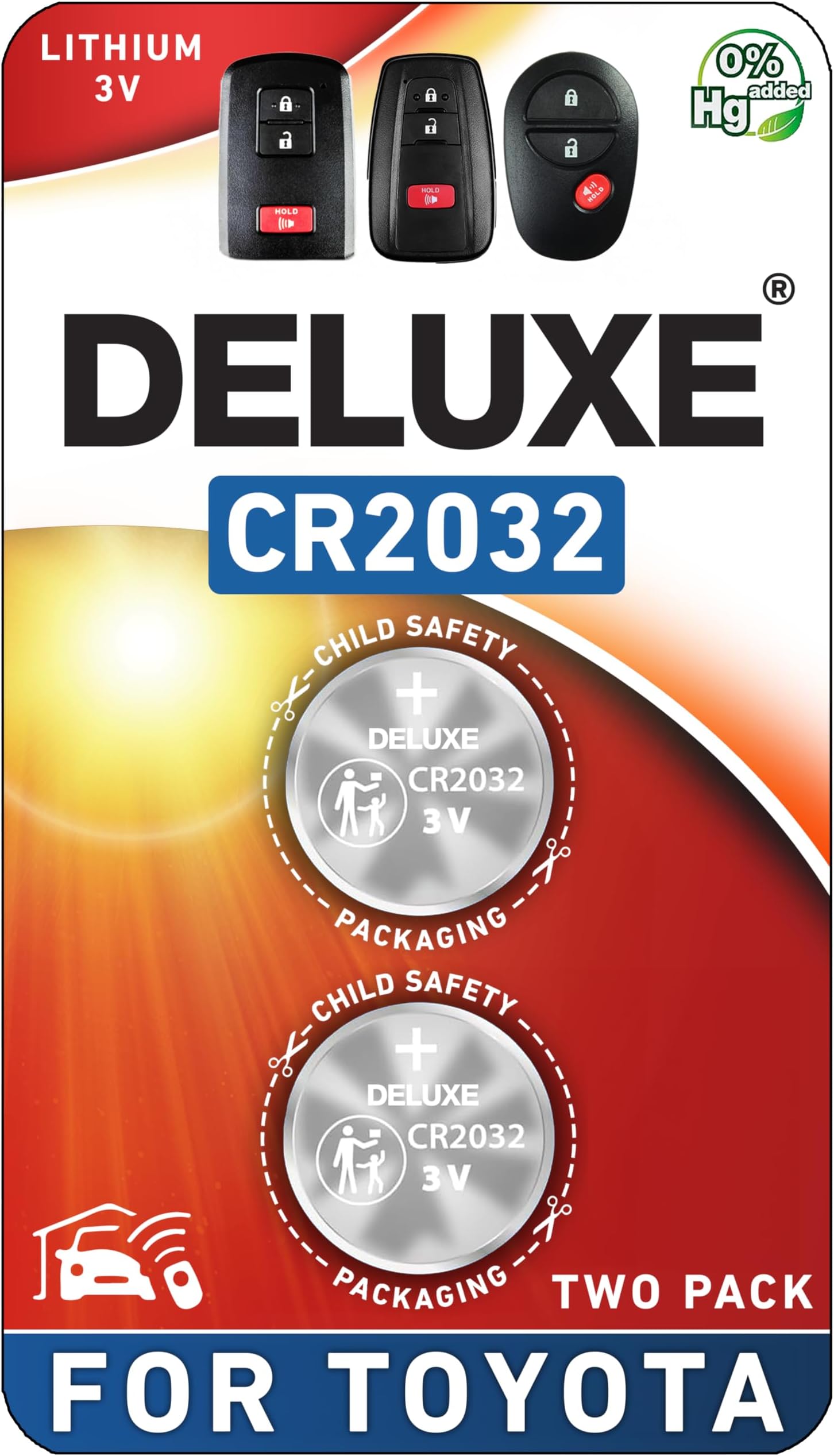 Key Fob Replacement Batteries for Toyota RAV4 Camry Corolla Highlander Prius Sienna Tacoma Tundra 4Runner Avalon CHR Sequioa Supra GR86 (Pack of 2) Smart Remote Battery (Check Fitment Guide)