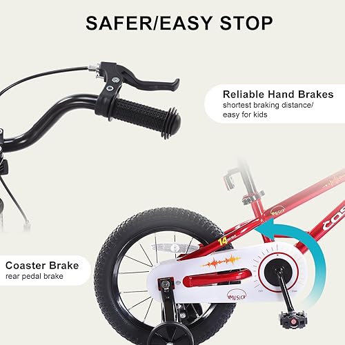 Miniatura 3 de COSTIC Bicicleta infantil para niños y niñas de 3 a 8 años, bicicletas BMX de 12, 14 y 16 pulgadas, con ruedas de entrenamiento, bicicleta para