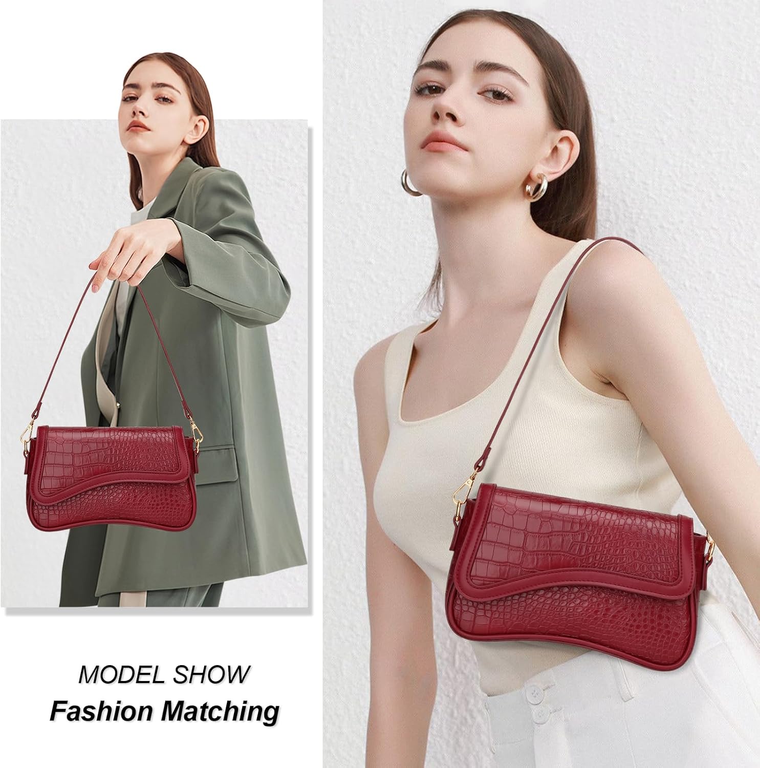 KKXIU Shoulder Bag for Women Small Clutch Purses Cute Hobo Handbag Trendy Underarm Bag - Image 2