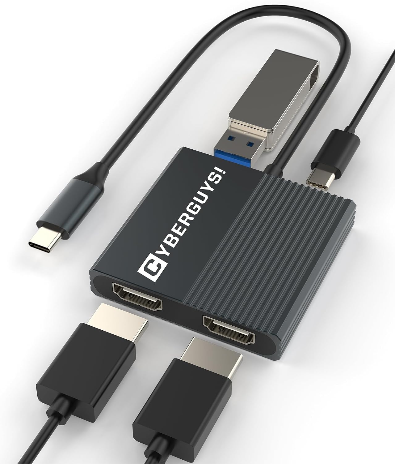 Cyberguys 4-in-1 USB-C to Dual HDMI Adapter