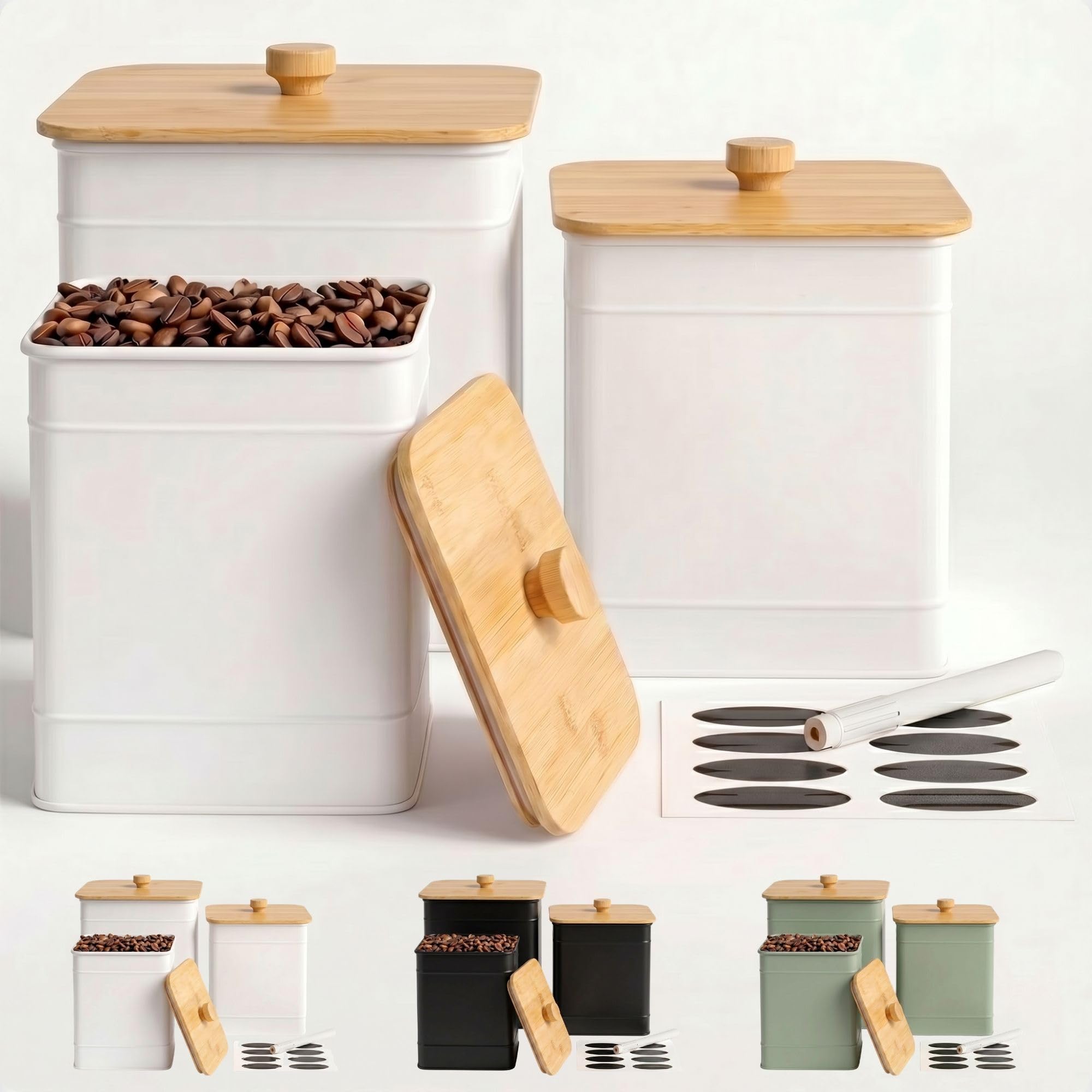 Amazon.com: Kitchen Canisters for Countertop Set of 3 with