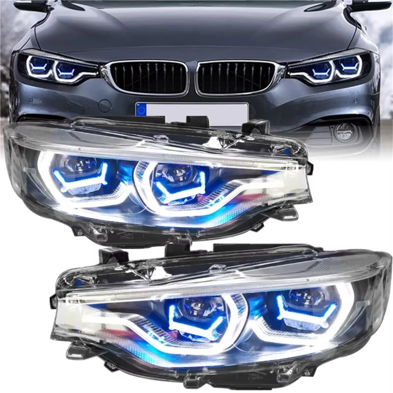 Gruppo Faro per Auto per BMW F32 2012-2020 Faro Anteriore DRL 425i 428i 430i 435i Indicatore di direzione Faro Plug And Play Fari (- 6 Pin)