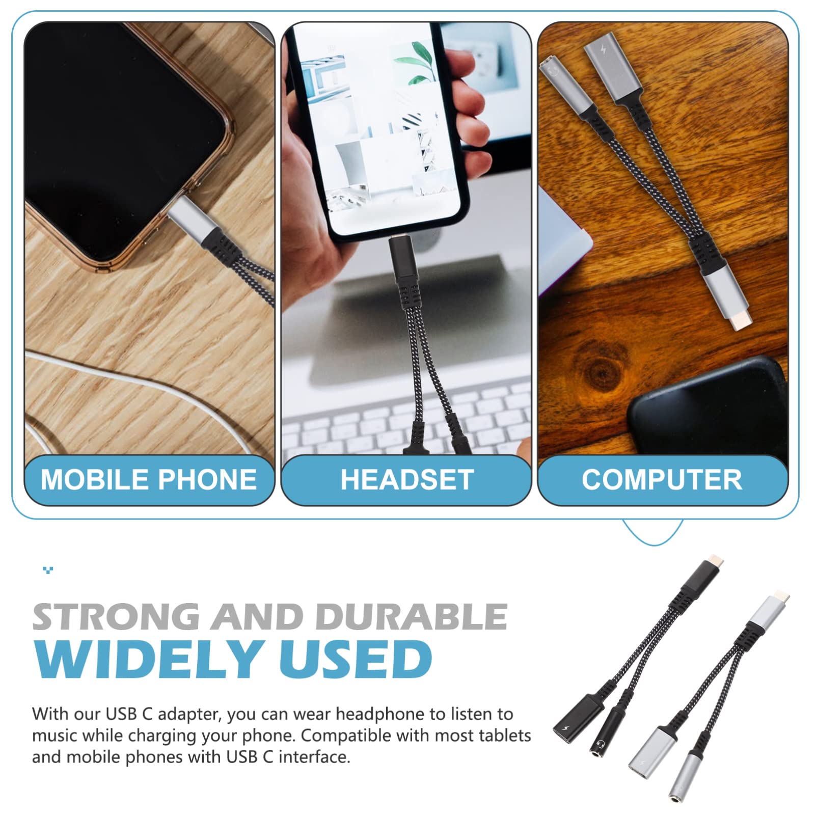 Gatuida Adattatore Jack per Cuffie USB C Convertitore Audio da Usb-c Accessorio Leggero e Portatile per Dispositivi Compatibili Interfaccia Usb-c