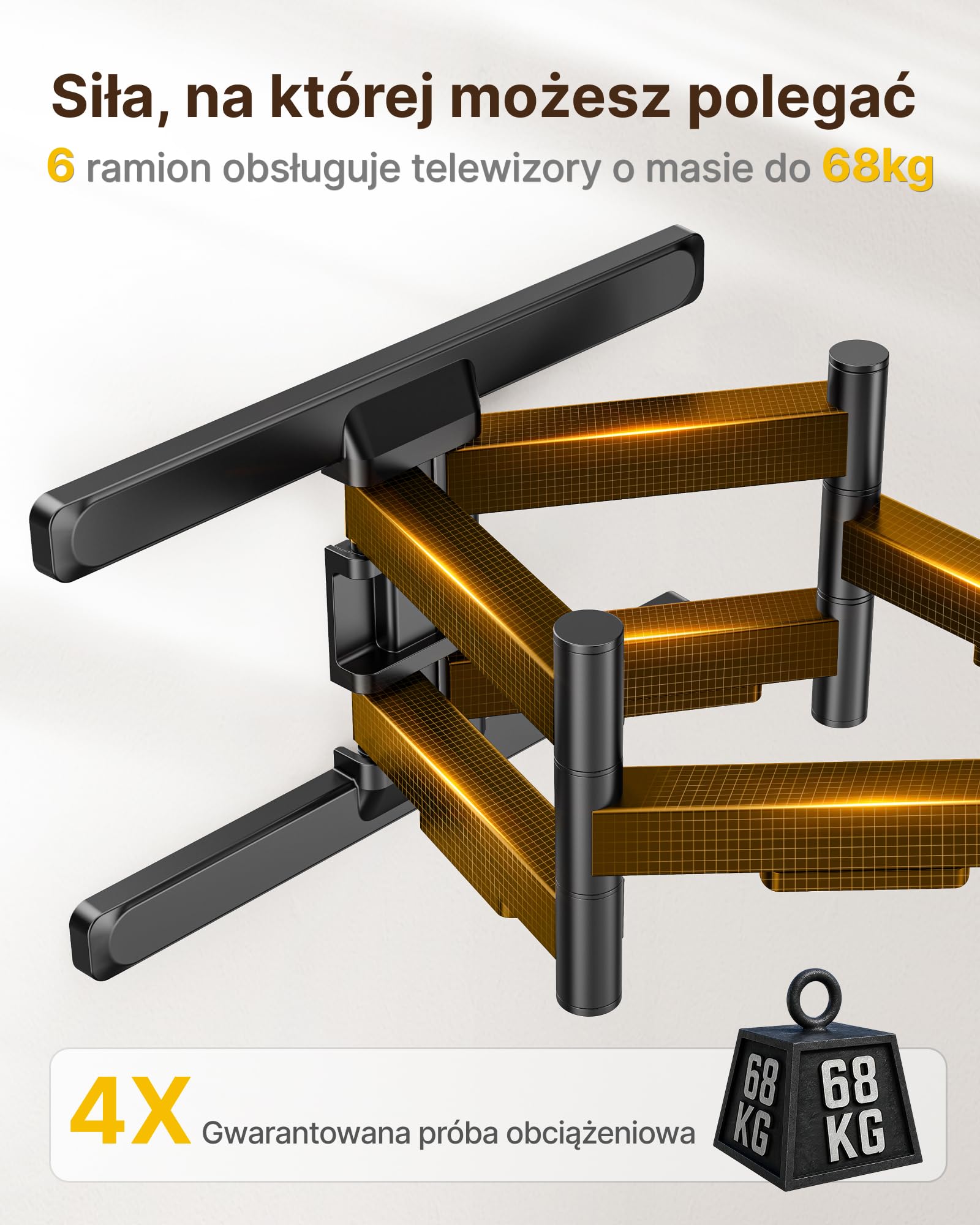 monTEK Uchwyt ścienny do telewizora 43–95 cali, do 60 kg, VESA do 800 x 400 | W pełni ruchoma konstrukcja z podwójnym ramieniem, wysuwana do 56 cm, beznarzędziowe nachylenie i wychylenie, stabilniejszy